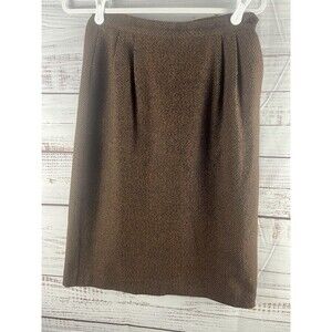 Lucia Midi Skirt Women’s Size 6 Brown Brown Wool Blend Preppy